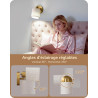 EDISHINE Lot de 2 Appliques Murales Intérieures, Applique LED Dorée avec Abat-jour en Lin, Orientable à 350°/90°, Dimmable en Co