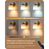 EDISHINE Lot de 2 Appliques Murales Intérieures, Applique LED Dorée avec Abat-jour en Lin, Orientable à 350°/90°, Dimmable en Co