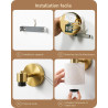 EDISHINE Lot de 2 Appliques Murales Intérieures, Applique LED Dorée avec Abat-jour en Lin, Orientable à 350°/90°, Dimmable en Co