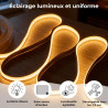Ruban LED COB 6 x 2 m, Dimmable Contrôle Tactile pour Éclairage de Panneaux Acoustiques, Vitrines, Armoires, Cuisines, Caves à V