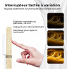 Ruban LED COB 6 x 1 m, Dimmable Contrôle Tactile pour Éclairage de Panneaux Acoustiques, Vitrines, Armoires, Cuisines, Caves à V