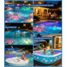 Thermomètre de Piscine Lumineux RGB – 2 en 1 Flottant Sans Fil avec 7 Couleurs LED, Écran LCD Précis, Étanche IP68 et alimenté p
