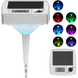 Thermomètre de Piscine Lumineux RGB – 2 en 1 Flottant Sans Fil avec 7 Couleurs LED, Écran LCD Précis, Étanche IP68 et alimenté p