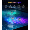 Lot de 2 Thermomètres de Piscine Lumineux RGB – Flottants Sans Fil avec 7 Couleurs LED, Écran LCD Précis, Étanche IP68, à Énergi
