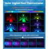 Lot de 2 Thermomètres de Piscine Lumineux RGB – Flottants Sans Fil avec 7 Couleurs LED, Écran LCD Précis, Étanche IP68, à Énergi