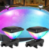 DeeprBling Lumiere Solaires pour Piscine Hors Sol à Cadre,Lampe Piscine Hors Sol RGB Spectacle de Lumières,Haute Luminosité,Arrê