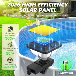 DeeprBling Lumiere Solaires pour Piscine Hors Sol à Cadre,Lampe Piscine Hors Sol RGB Spectacle de Lumières,Haute Luminosité,Arrê