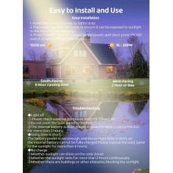 Solaire Ruban LED Exterieur, 5m Bande LED Exterieure Autocollante avec Télécommande, Dimmable, 19 Mode, 320 LED, IP65 Étanche, L