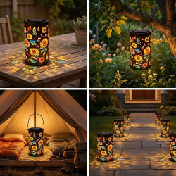 Toerjii Lampe Solaire Exterieur,IP65 Étanche Eclairage Exterieur Solaire,Lampes Solaires de jardin Colorées en forme de tourneso