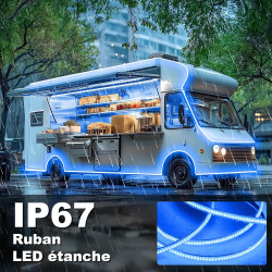 Gliztech Ruban LED 12v Lumière pour Auvent Camping car, lampes pour auvent extérieur de camping-car, IP67 COB Ruban LED Exterieu