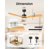 Airwit 152cm Ventilateur Plafond Grand avec Pales en Bois Massif, Ventilateur Plafond avec Lumiere LED Réglable et Télécommande,