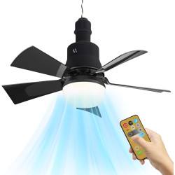 Ventilateur De Plafond Avec Lumiere,Plafonnier Ventilateur Et Telecommande,Led Ventilateur Dimmable Plafonnier Avec 30W E27 Lamp