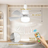 Ventilateur De Plafond Avec Lumiere,Plafonnier Ventilateur Et Telecommande,Led Ventilateur Dimmable Plafonnier Avec 30W E27 Lamp