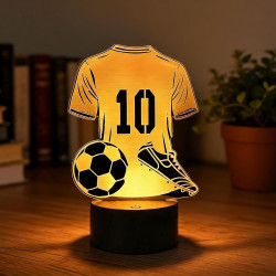 Veilleuse 3D Maillot de Football LED 7 Couleurs, Lampe de Chevet Enfant, Idée Cadeau Garçon 6-12 Ans, Décoration Chambre Garçon