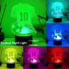 Veilleuse 3D Maillot de Football LED 7 Couleurs, Lampe de Chevet Enfant, Idée Cadeau Garçon 6-12 Ans, Décoration Chambre Garçon