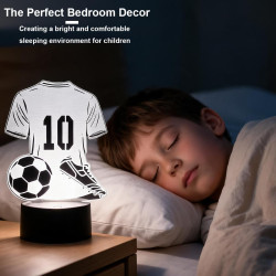 Veilleuse 3D Maillot de Football LED 7 Couleurs, Lampe de Chevet Enfant, Idée Cadeau Garçon 6-12 Ans, Décoration Chambre Garçon