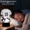 Veilleuse 3D Maillot de Football LED 7 Couleurs, Lampe de Chevet Enfant, Idée Cadeau Garçon 6-12 Ans, Décoration Chambre Garçon