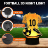 Veilleuse 3D Maillot de Football LED 7 Couleurs, Lampe de Chevet Enfant, Idée Cadeau Garçon 6-12 Ans, Décoration Chambre Garçon