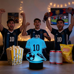 Veilleuse 3D Maillot de Football LED 7 Couleurs, Lampe de Chevet Enfant, Idée Cadeau Garçon 6-12 Ans, Décoration Chambre Garçon