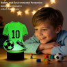 Veilleuse 3D Maillot de Football LED 7 Couleurs, Lampe de Chevet Enfant, Idée Cadeau Garçon 6-12 Ans, Décoration Chambre Garçon