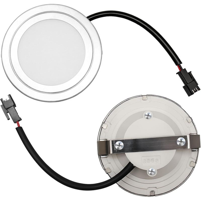 Ampoule LED pour Hotte Aspirante 12V – 2 Pièces Spots LED Encastrables Module Éclairage Hotte Ø6,8 cm, 1.5W, 6500K – Connecteur 