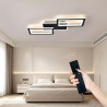 Plafonnier LED Noir 33W 54CM, Éclairage de Plafond Moderne à 3 Rectangles, Télécommande pour Réglage de 3 Couleurs et Luminosité