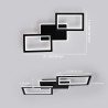 Plafonnier LED Noir 33W 54CM, Éclairage de Plafond Moderne à 3 Rectangles, Télécommande pour Réglage de 3 Couleurs et Luminosité