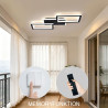 Plafonnier LED Noir 33W 54CM, Éclairage de Plafond Moderne à 3 Rectangles, Télécommande pour Réglage de 3 Couleurs et Luminosité