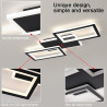 Plafonnier LED Noir 33W 54CM, Éclairage de Plafond Moderne à 3 Rectangles, Télécommande pour Réglage de 3 Couleurs et Luminosité
