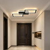 Plafonnier LED Noir 33W 54CM, Éclairage de Plafond Moderne à 3 Rectangles, Télécommande pour Réglage de 3 Couleurs et Luminosité