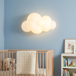Alpinaluz Aplique Murale LED Enfant Nuage 3D 7W en Policarbonate Blanc avec Lumière Tricolore CCT 3000K/4000K/6000K, Design Mode