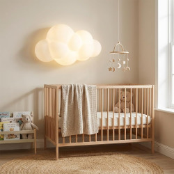 Alpinaluz Aplique Murale LED Enfant Nuage 3D 7W en Policarbonate Blanc avec Lumière Tricolore CCT 3000K/4000K/6000K, Design Mode
