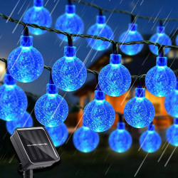 Guirlande Lumineuse Exterieur Solaire, LEDs Guirlande 8 Modes, Guinguette Extérieur, IP65 Étanche, pour Terrasse Balcon Fête Jar