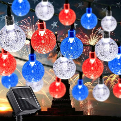 Guirlande Lumineuse Exterieur Solaire, LEDs Guirlande 8 Modes, Guinguette Extérieur, IP65 Étanche, pour Terrasse Balcon Fête Jar