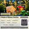 Guirlande Lumineuse Exterieur Solaire, LEDs Guirlande 8 Modes, Guinguette Extérieur, IP65 Étanche, pour Terrasse Balcon Fête Jar