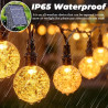 Guirlande Lumineuse Exterieur Solaire, LEDs Guirlande 8 Modes, Guinguette Extérieur, IP65 Étanche, pour Terrasse Balcon Fête Jar