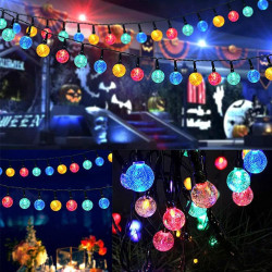 Guirlande Lumineuse Exterieur Solaire, LEDs Guirlande 8 Modes, Guinguette Extérieur, IP65 Étanche, pour Terrasse Balcon Fête Jar