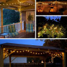 Guirlande Lumineuse Exterieur Solaire, LEDs Guirlande 8 Modes, Guinguette Extérieur, IP65 Étanche, pour Terrasse Balcon Fête Jar