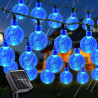 Guirlande Lumineuse Exterieur Solaire, LEDs Guirlande 8 Modes, Guinguette Extérieur, IP65 Étanche, pour Terrasse Balcon Fête Jar