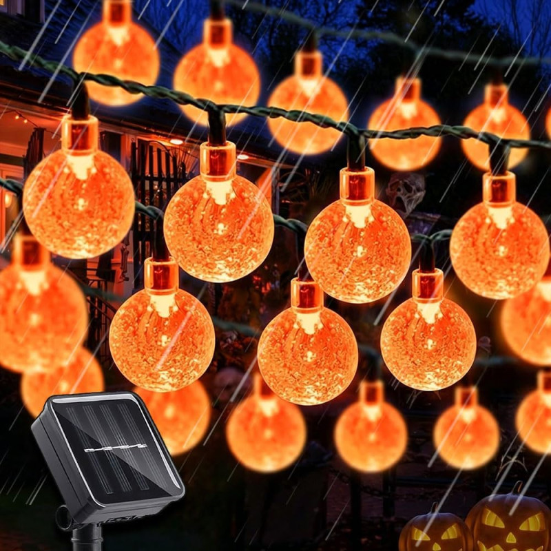 Guirlande lumineuse exterieur solaire, leds guirlande 8 modes, guinguette extérieur, ip65 étanche, pour terrasse balcon fête jar