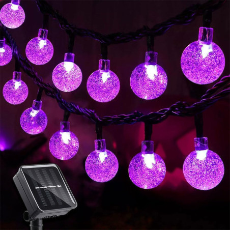 Guirlande Lumineuse Exterieur Solaire, LEDs Guirlande 8 Modes, Guinguette Extérieur, IP65 Étanche, pour Terrasse Balcon Fête Jar
