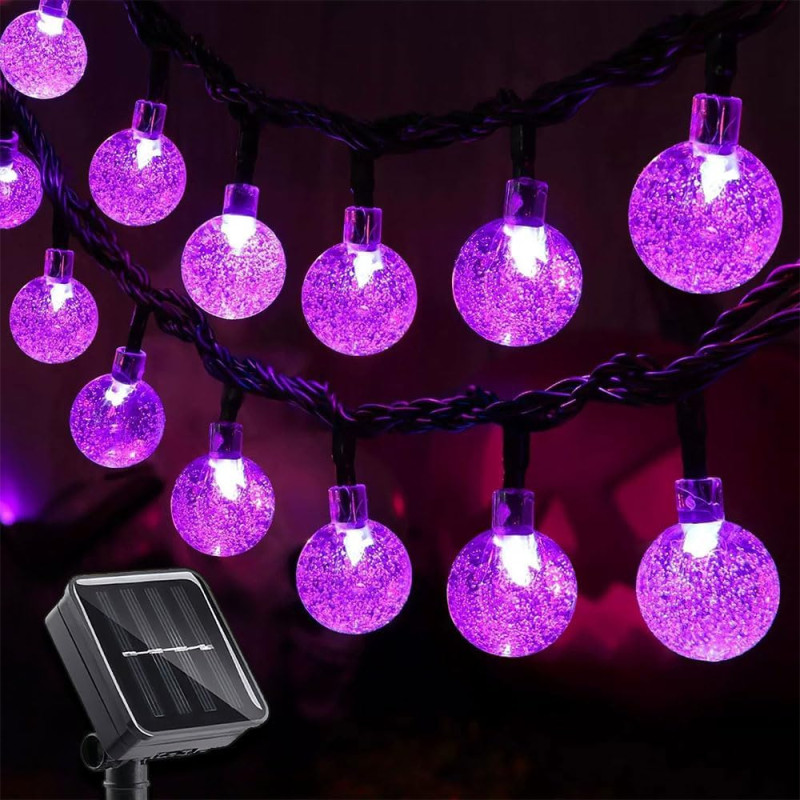 Guirlande Lumineuse Exterieur Solaire, LEDs Guirlande 8 Modes, Guinguette Extérieur, IP65 Étanche, pour Terrasse Balcon Fête Jar