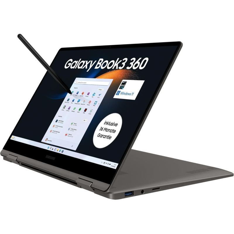 Samsung Galaxy Book3 360 Ordinateur Portable 13" Full HD 60 Hz Écran Tactile AMOLED Intel Core i7-1360P 16 Go RAM SSD 512 Go Win