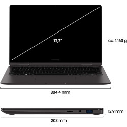 Samsung Galaxy Book3 360 Ordinateur Portable 13" Full HD 60 Hz Écran Tactile AMOLED Intel Core i7-1360P 16 Go RAM SSD 512 Go Win