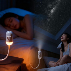 Générique Projecteur Ciel Étoilé 2 en 1, Veilleuse USB Galaxie LED, Projecteur Galaxie 360° pour Voiture, Soirée et Décoration d