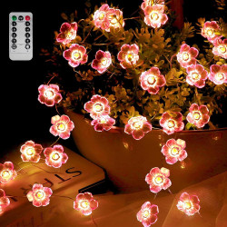 3M Guirlande Lumineuse Cerisier 30LED, Guirlande Lumineuse Intérieur Fleur de Cerisier, Guirlande Lumineuse Décorative Cerisier,