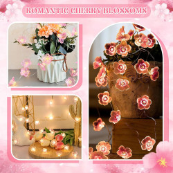 3M Guirlande Lumineuse Cerisier 30LED, Guirlande Lumineuse Intérieur Fleur de Cerisier, Guirlande Lumineuse Décorative Cerisier,