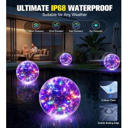 Luxbleu lampe piscine flottante solaire, 38cm boule lumineuse piscine solaire coloré, lumiere piscine flottante hors sol à étanc