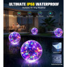 Luxbleu lampe piscine flottante solaire, 38cm boule lumineuse piscine solaire coloré, lumiere piscine flottante hors sol à étanc