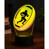 Veilleuse Ballon Rugby Illusion 3D, Lampe de Chevet LED 7 Couleurs pour Garçon, Lumière Douce Nuit, Décoration Chambre et Cadeau